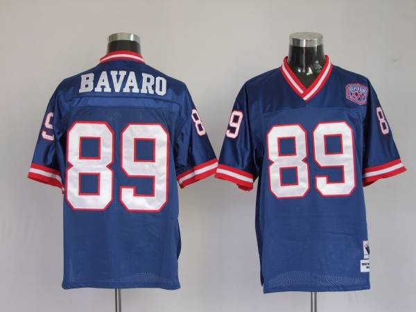 Mitchell and Ness Giants #89 Mark Bavaro Stitched Blue NFL Jersey