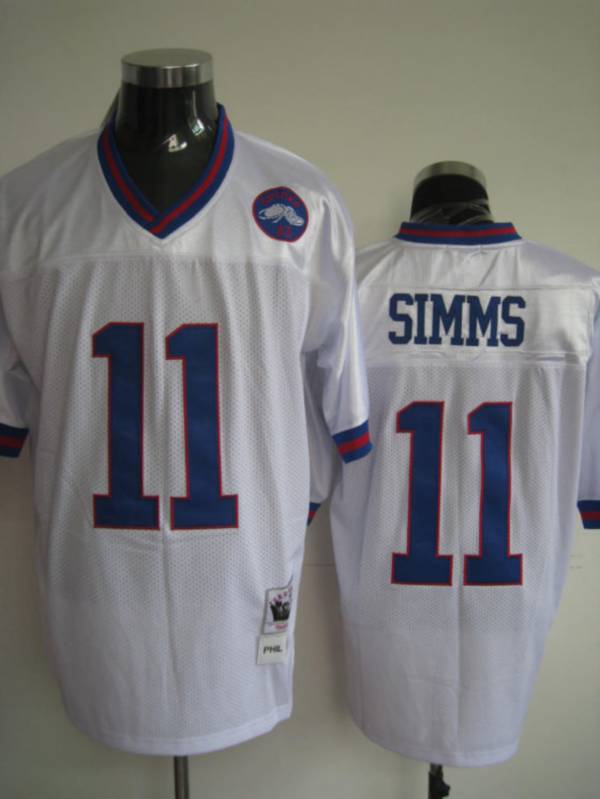 Mitchell and Ness Giants #11 Phil Simms Stitched White NFL Jersey