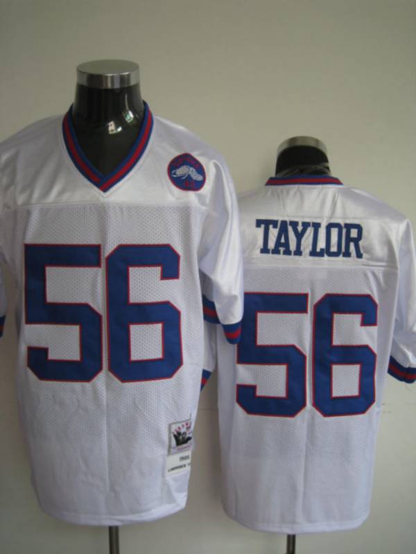 Mitchell and Ness Giants #56 Lawrence Taylor Stitched White NFL Jersey