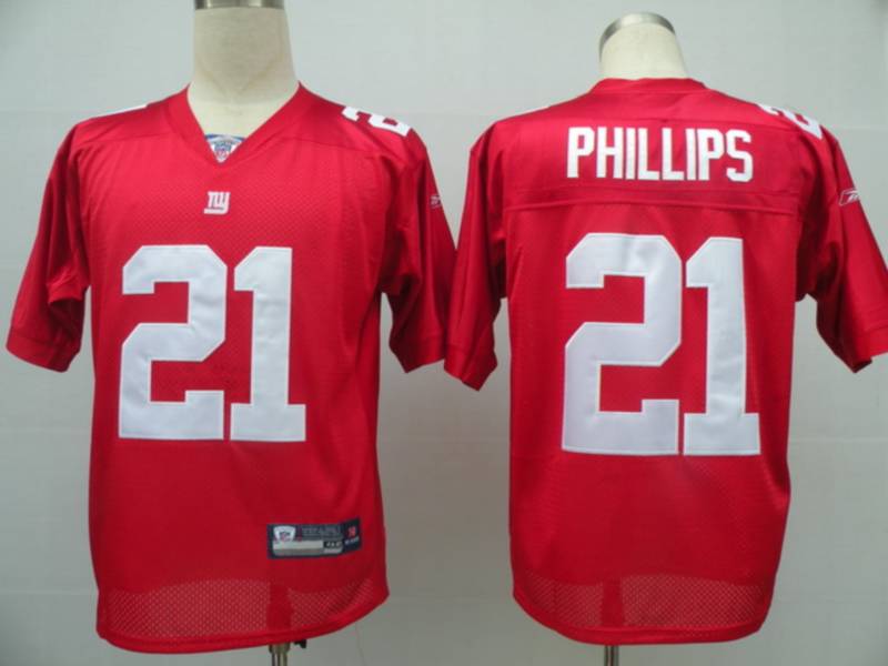 Giants #21 Kenny Phillips Red Stitched NFL Jersey