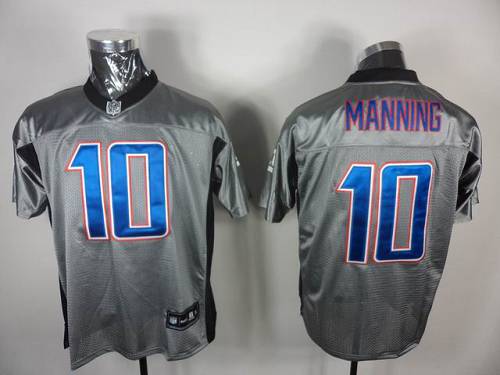 Giants #10 Eli Manning Grey Shadow Stitched NFL Jersey