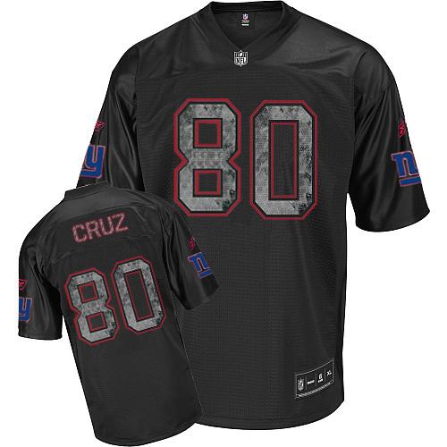 Sideline Black United Giants #80 Victor Cruz Black Stitched NFL Jersey