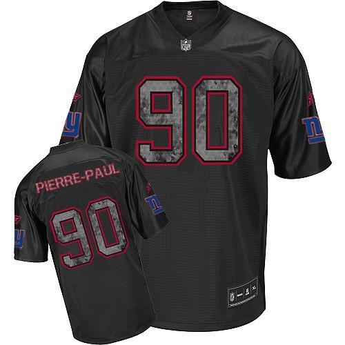 Sideline Black United Giants #90 Jason Pierre Paul Black Stitched NFL Jersey