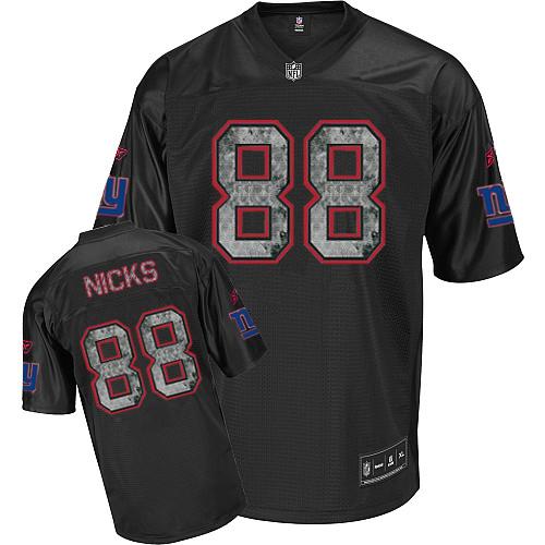 Sideline Black United Giants #88 Hakeem Nicks Black Stitched NFL Jersey