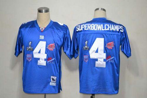 Giants #4 SuperBowl Champs Blue Stitched NFL Jersey