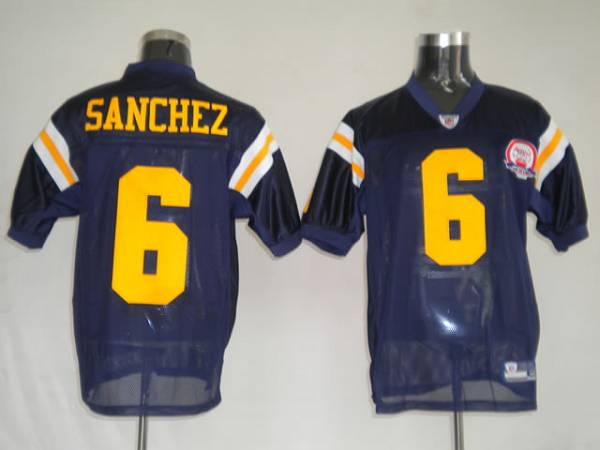 Jets Mark Sanchez #6 Embroiedred Blue AFL 50th Anniversary NFL Jersey