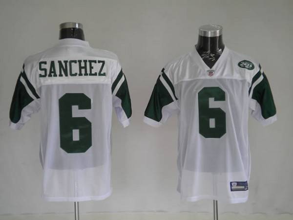 Jets Mark Sanchez #6 Stitched White NFL Jersey