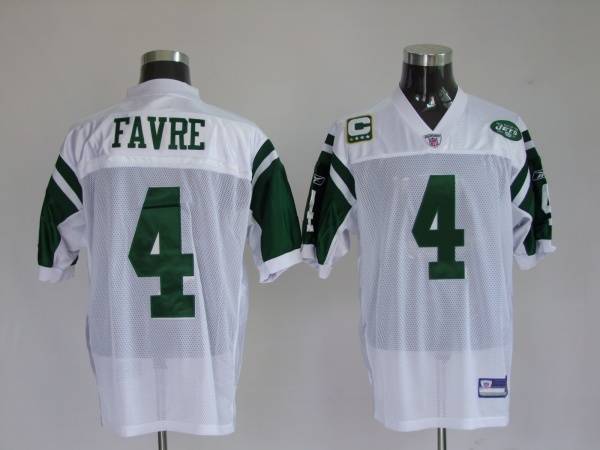 Jets Brett Favre #4 Stitched White NFL Jersey