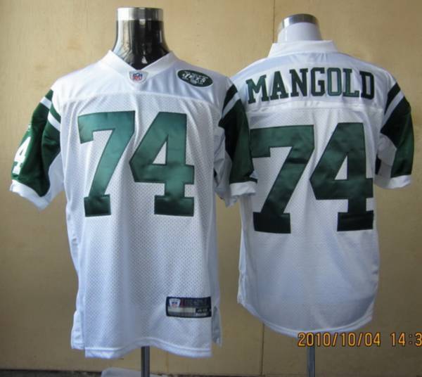 Jets #74 Nick Mangold White Stitched NFL Jersey