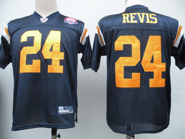 Jets #24 Darrelle Revis Dark Blue With AFL 50TH Patch Stitched NFL Jersey