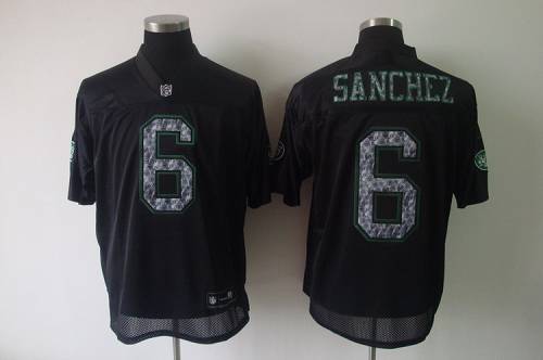 Sideline Black United Jets #6 Mark Sanchez Black Stitched NFL Jersey