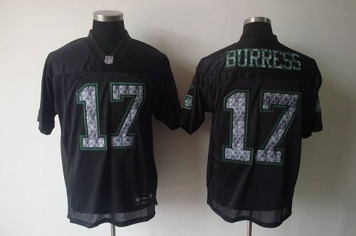 Sideline Black United Jets #17 Plaxico Burress Black Stitched NFL Jersey