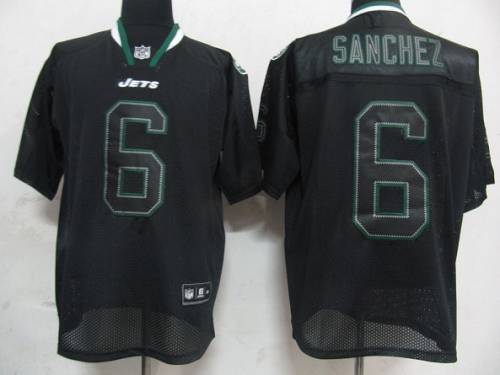 Jets #6 Mark Sanchez Lights Out Black Stitched NFL Jersey