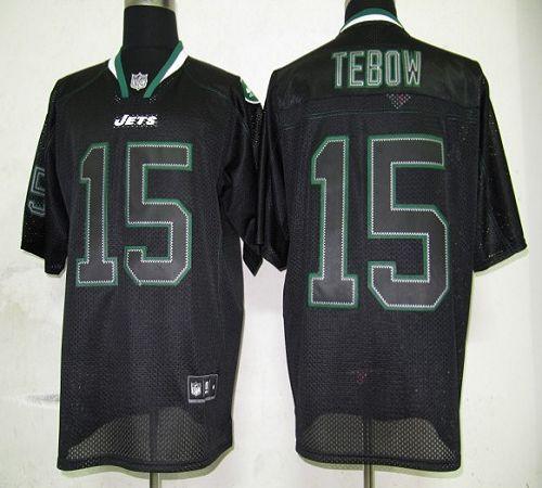 Jets #15 Tim Tebow Lights Out Black Stitched NFL Jersey