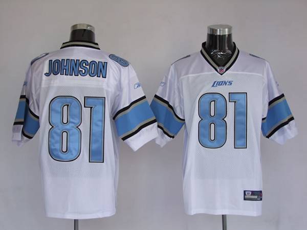 Lions #81 Calvin Johnson White Stitched NFL Jersey