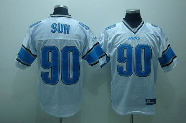 Lions #90 Ndamukong Suh White Stitched NFL Jersey