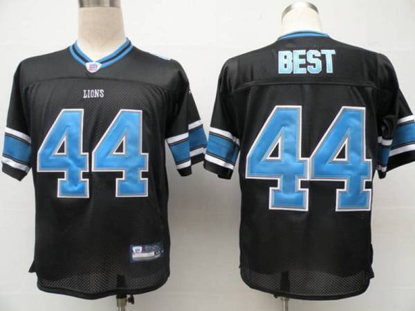 Lions #44 Jahvid Best Black Stitched NFL Jersey