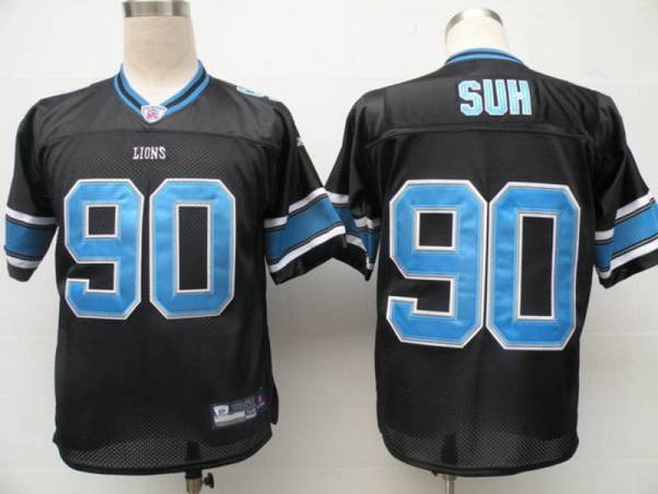 Lions #90 Ndamukong Suh Black Stitched NFL Jersey