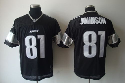 Lions #81 Calvin Johnson Black Shadow Stitched NFL Jersey
