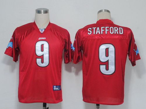 Lions #9 Matthew Stafford Red QB Practice Stitched NFL Jersey