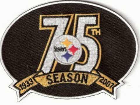 Stitched Pittsburgh Steelers 75th Anniversary Jersey Patch
