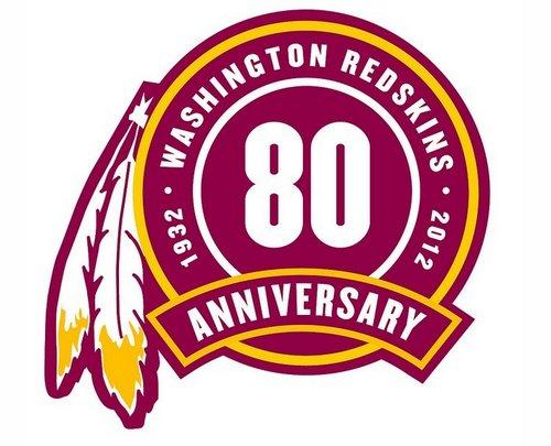 Stitched Washington Redskins 80th Seasons Jersey Patch