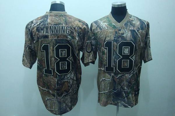 Colts #18 Peyton Manning Camouflage Realtree Stitched NFL Jersey