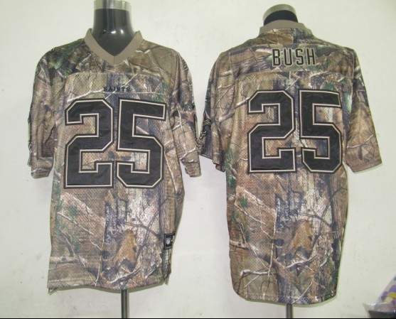 Saints #25 Reggie Bush Camouflage Realtree Stitched NFL Jersey