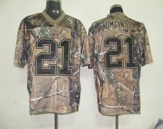 Jets #21 LaDainian Tomlinson Camouflage Realtree Stitched NFL Jersey