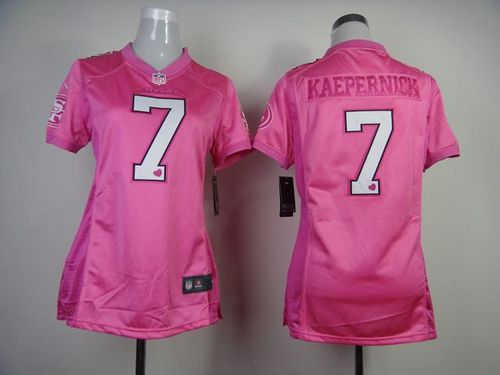  49ers #7 Colin Kaepernick Pink Women's Be Luv'd Stitched NFL New Elite Jersey