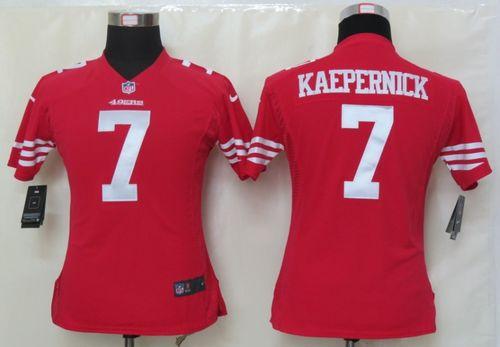  49ers #7 Colin Kaepernick Red Team Color Women's Stitched NFL Elite Jersey