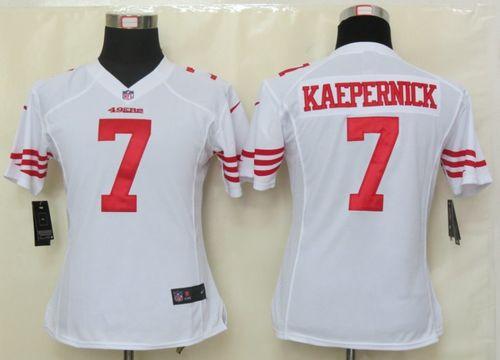  49ers #7 Colin Kaepernick White Women's Stitched NFL Elite Jersey