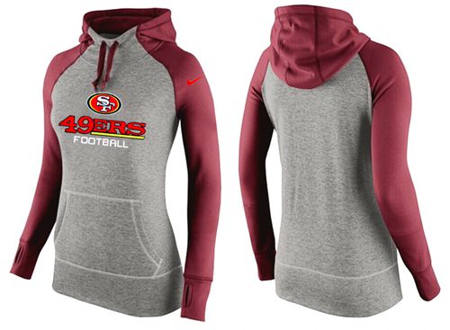 Women's  San Francisco 49ers Performance Hoodie Grey & Red_1