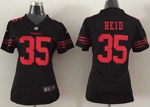  49ers #35 Eric Reid Black Alternate Women's Stitched NFL Elite Jersey