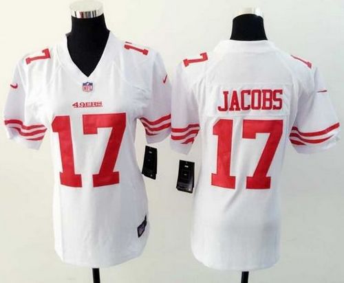  49ers #17 Chuck Jacobs White Women's Stitched NFL Elite Jersey