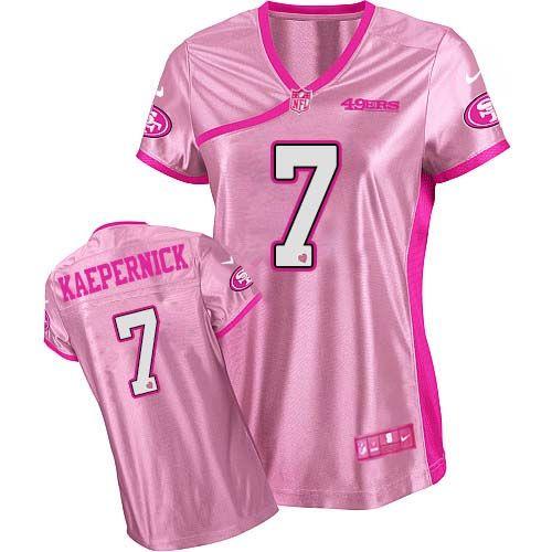  49ers #7 Colin Kaepernick Pink Women's Be Luv'd Stitched NFL Elite Jersey