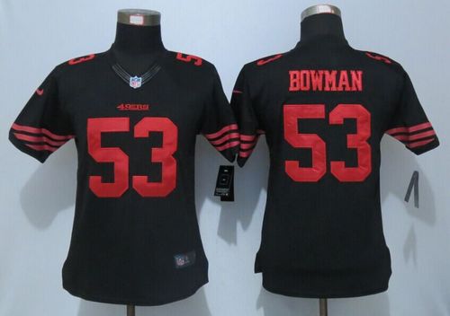  49ers #53 NaVorro Bowman Black Alternate Women's Stitched NFL Limited Jersey