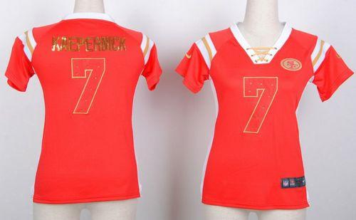  49ers #7 Colin Kaepernick Red Women's Stitched NFL Elite Light Diamond Jersey