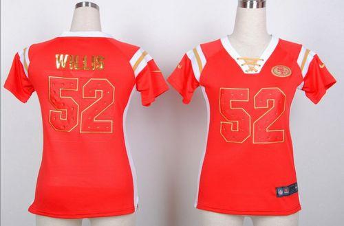  49ers #52 Patrick Willis Red Women's Stitched NFL Elite Light Diamond Jersey