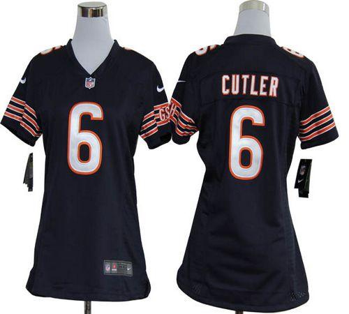  Bears #6 Jay Cutler Navy Blue Team Color Women's Stitched NFL Elite Jersey
