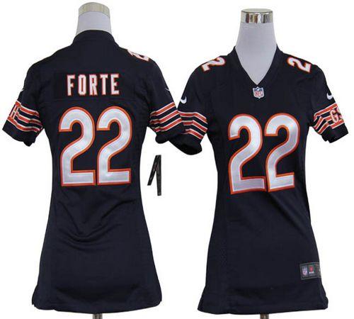  Bears #22 Matt Forte Navy Blue Team Color Women's Stitched NFL Elite Jersey
