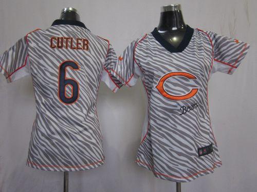  Bears #6 Jay Cutler Zebra Women's Stitched NFL Elite Jersey