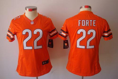  Bears #22 Matt Forte Orange Alternate Women's Stitched NFL Limited Jersey