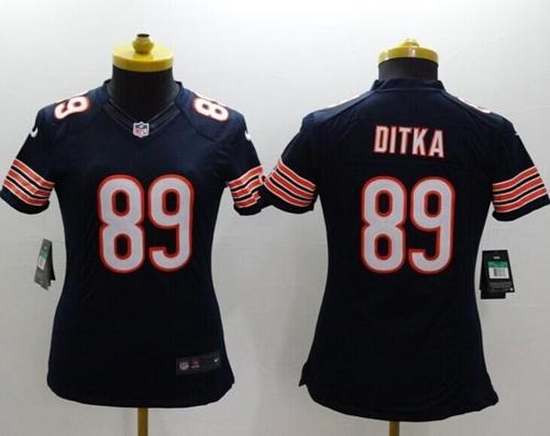  Bears #89 Mike Ditka Navy Blue Team Color Women's Stitched NFL Limited Jersey