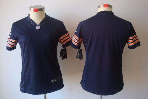  Bears Blank Navy Blue Team Color Women's Stitched NFL Limited Jersey