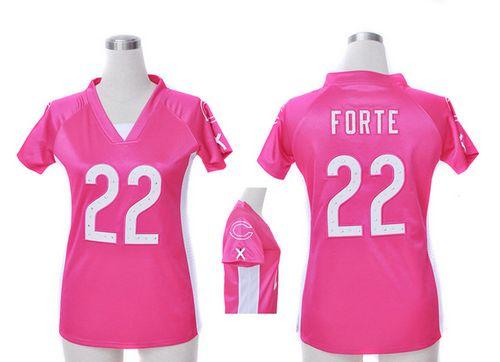  Bears #22 Matt Forte Pink Draft Him Name & Number Top Women's Stitched NFL Elite Jersey