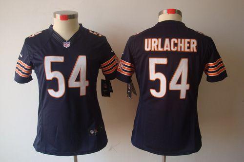  Bears #54 Brian Urlacher Navy Blue Team Color Women's Stitched NFL Limited Jersey