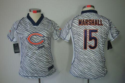  Bears #15 Brandon Marshall Zebra Women's Stitched NFL Elite Jersey