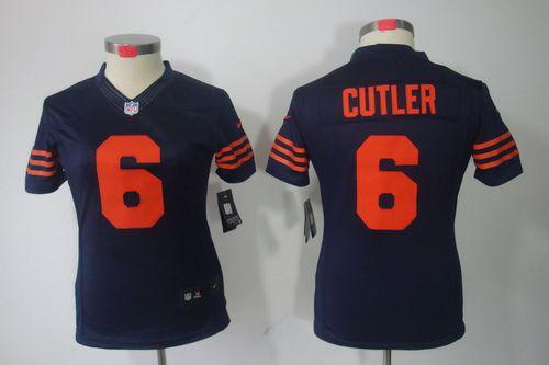  Bears #6 Jay Cutler Navy Blue Women's 1940s Throwback Stitched NFL Limited Jersey