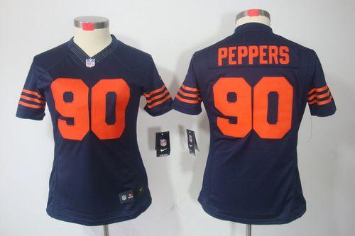  Bears #90 Julius Peppers Navy Blue Women's 1940s Throwback Stitched NFL Limited Jersey